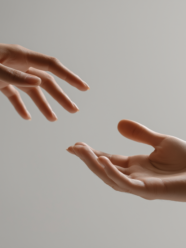 dimgba_Minimalist_studio_photo_of_two_human_hands_reaching_towa_1a4163b4-3870-441c-b3eb-08cc2c65c6e8